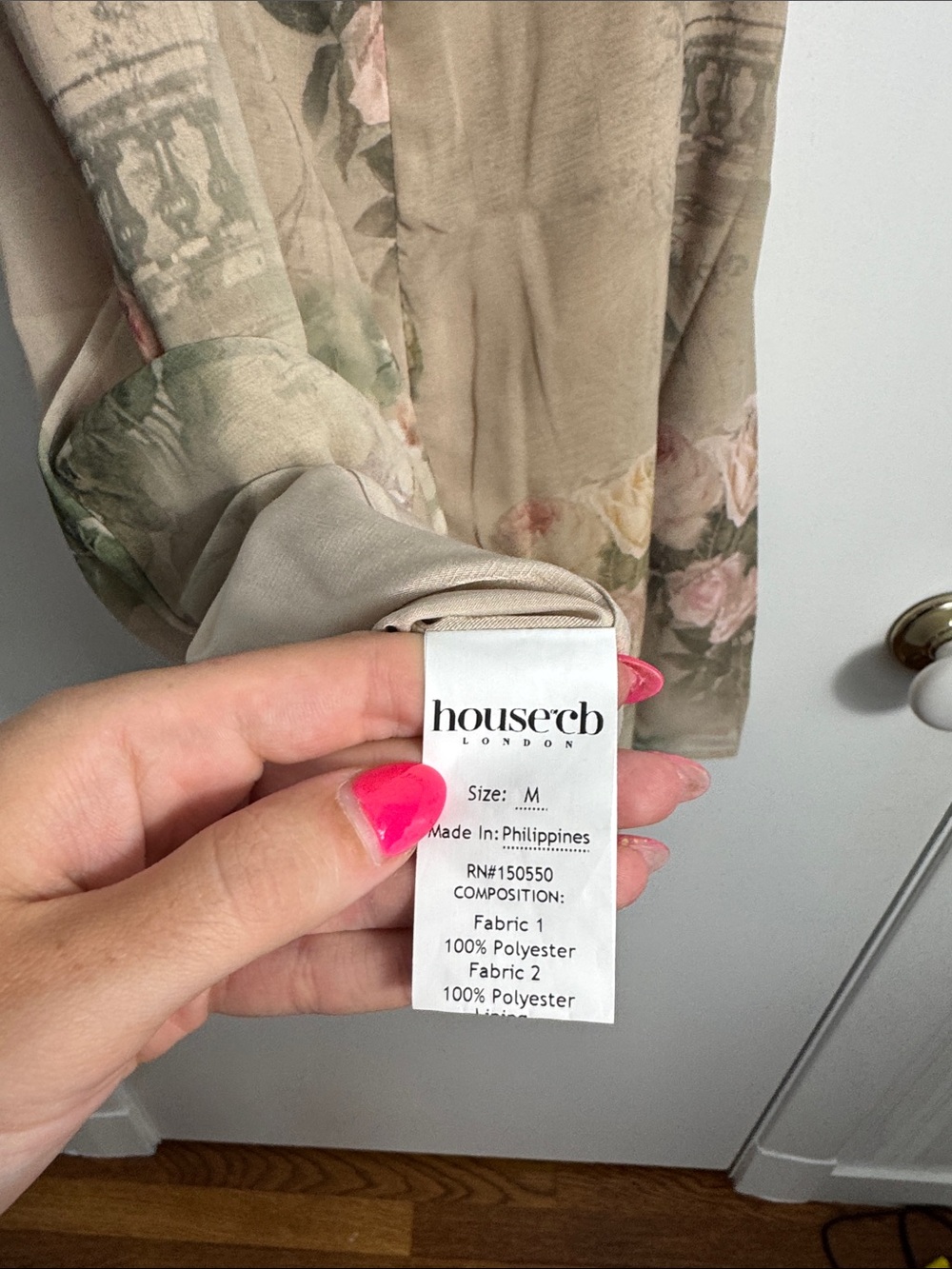 House of CB CHRISTIANA Vintage Floral Mini Dress Size Medium - Picture 9 of 12